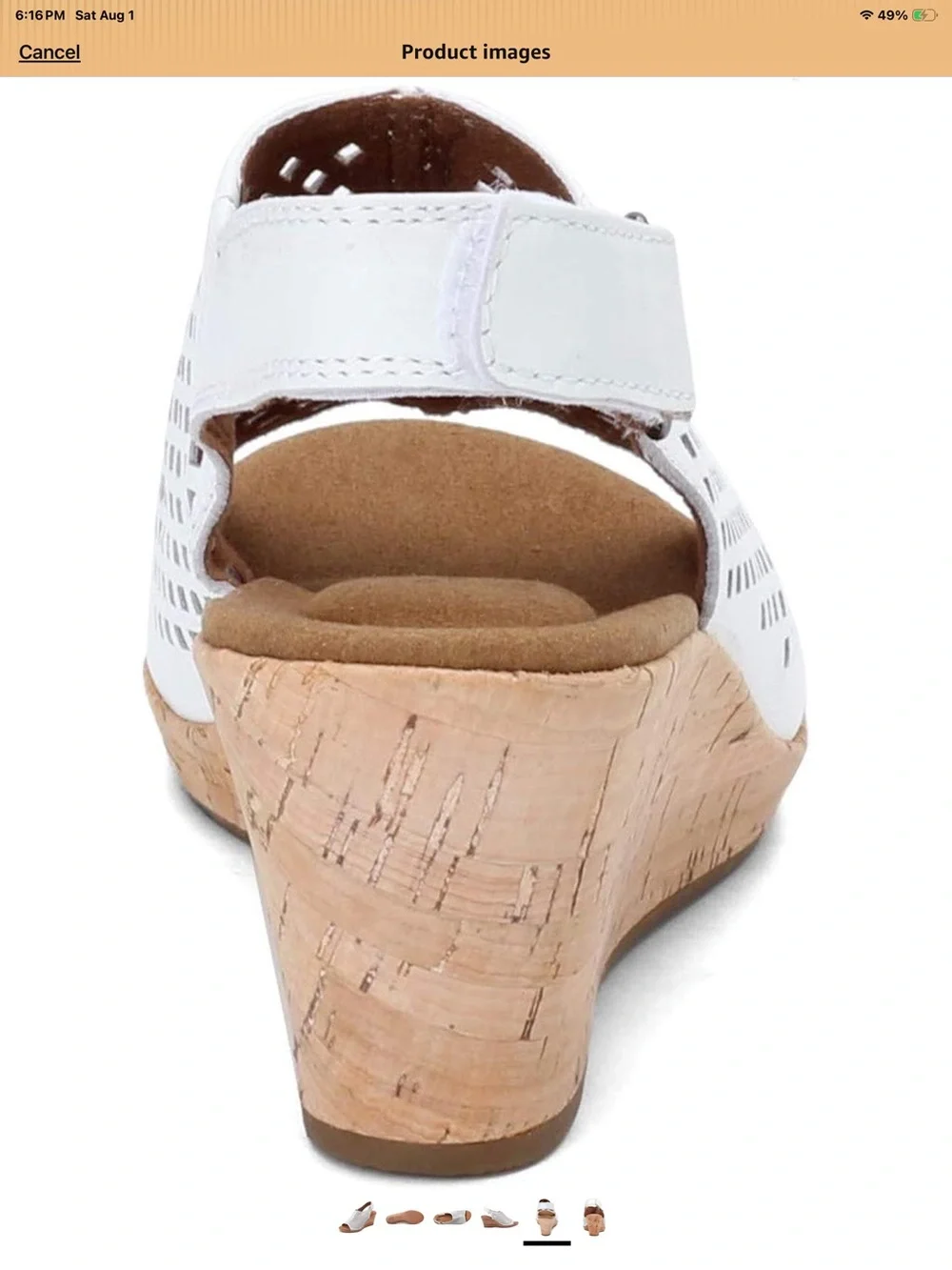White Rockport Womens Briah Perf Sling Size 8.5 Wide